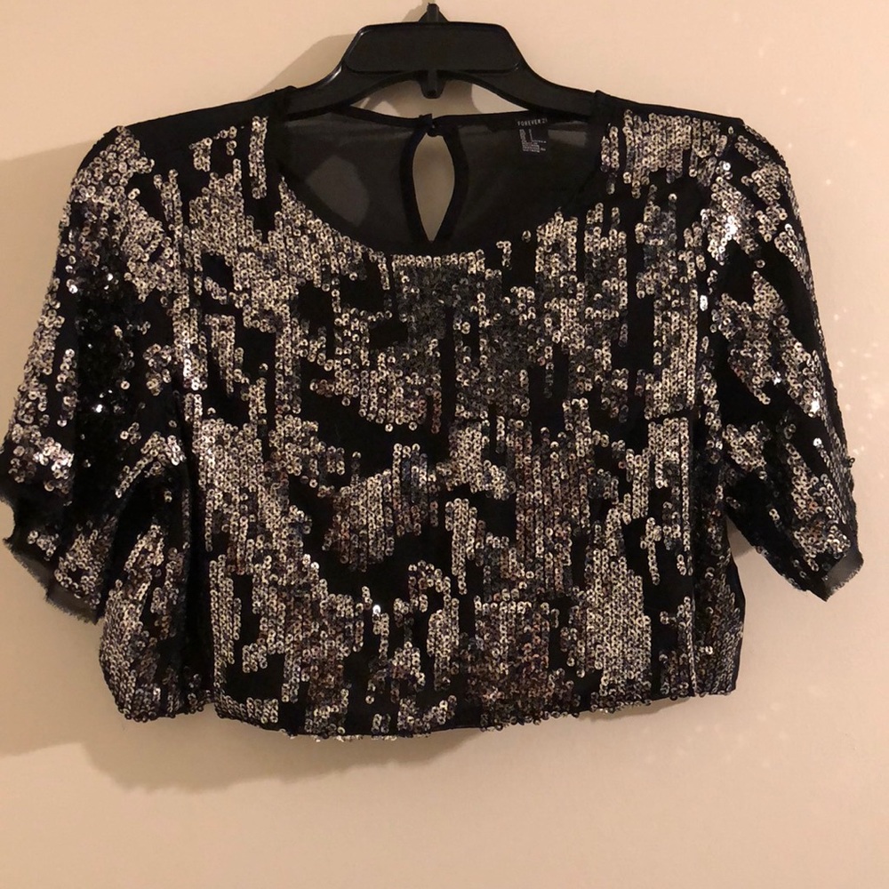 Crop top Sequin shirt